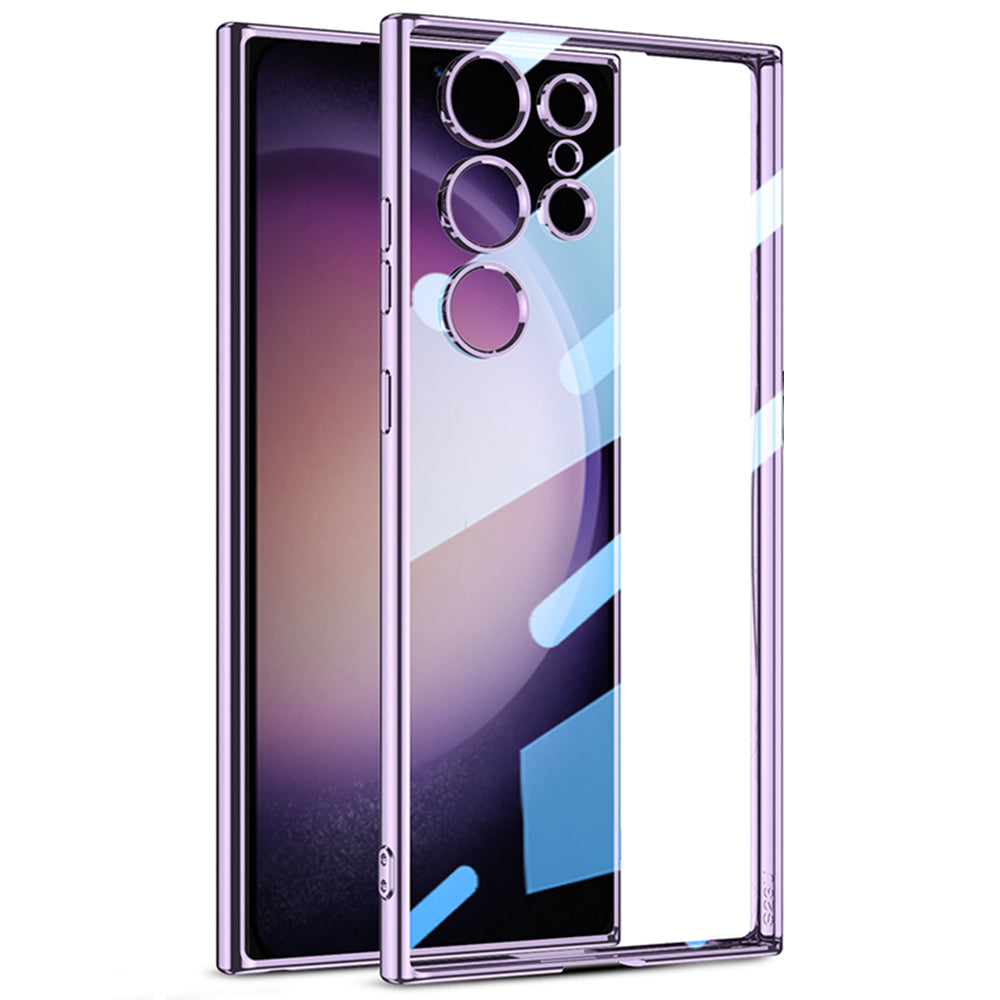 GKK For Samsung Galaxy S23 Ultra Clear TPU Phone Case Electroplated Edge Shockproof Protective Cover GKK For Samsung Galaxy S23 Ultra Clear TPU Phone Case Electroplated Edge Shockproof Protective Cover